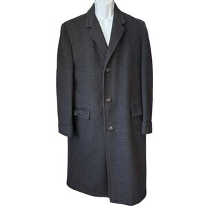 Vintage Crombie Overcoat Sz 44R Charcoal Gray Aberdeen Scotland Made in‎ USA